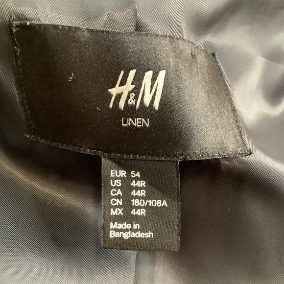 H&M Neutral Menswear Oversized Linen Blazer Scandi Style - Picture 10 of 13